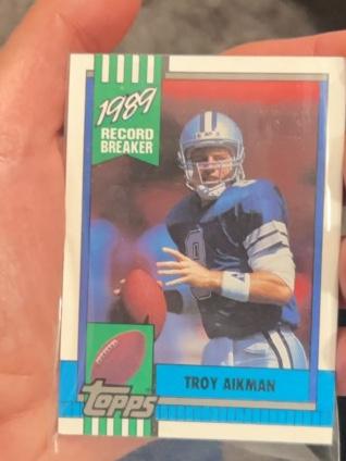 1990 Topps Football Troy Aikman ﻿1989 Record Breakers #3