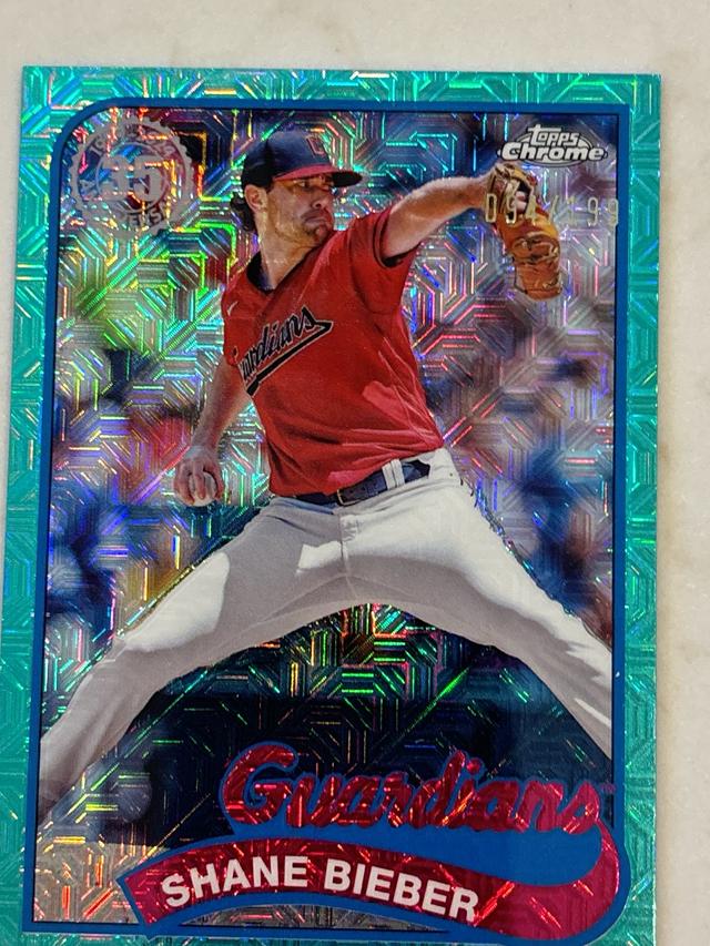 2024 Topps Series 2 Shane Bieber 1989 TOPPS BASEBALL CHROME BASE CARDS #2T89C-34