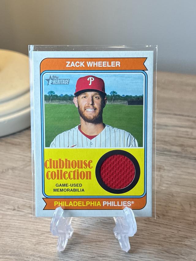 2023 Topps Heritage Zack Wheeler CLUBHOUSE COLLECTION RELICS #CCR-ZW