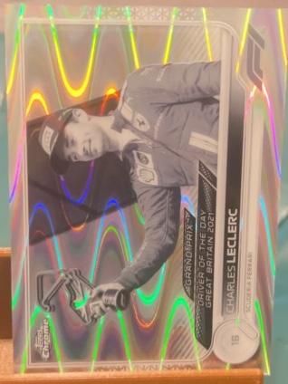 2022 Topps Chrome F1 Charles Leclerc Base Set B&W RayWave #182