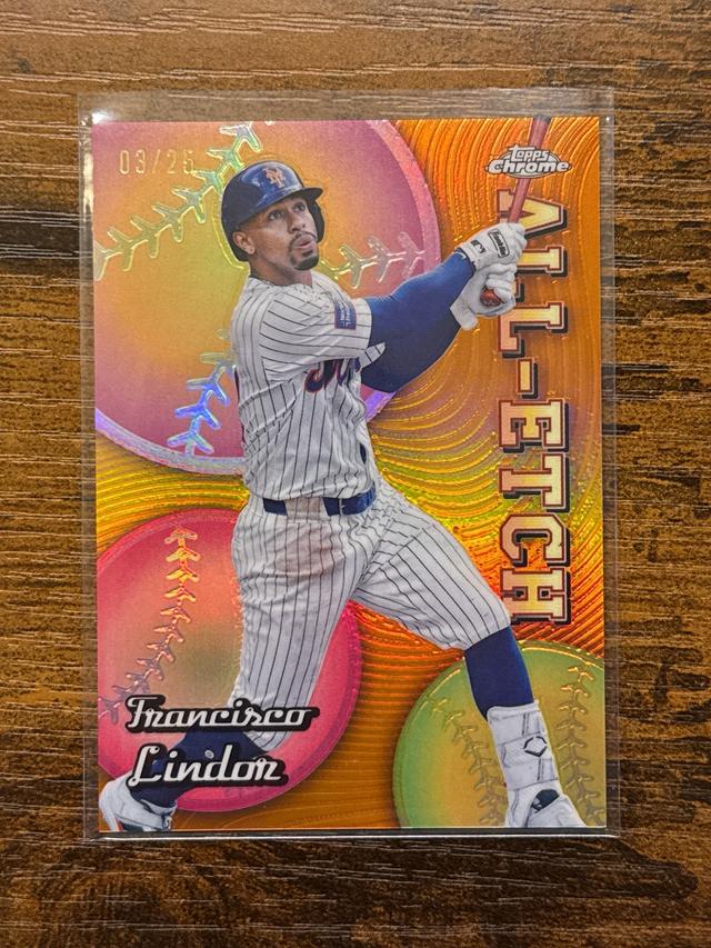 2024 Topps Chrome Update Francisco Lindor Orange Refractors /25 #CAEU-5