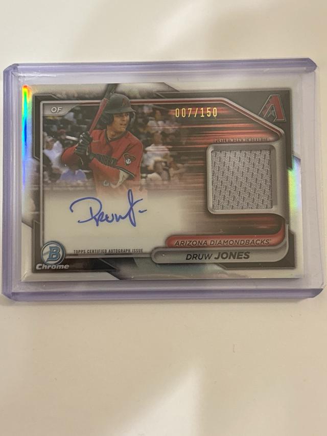 2024 Bowman Chrome Druw Jones Auto Relics #BCAR-DJ /150