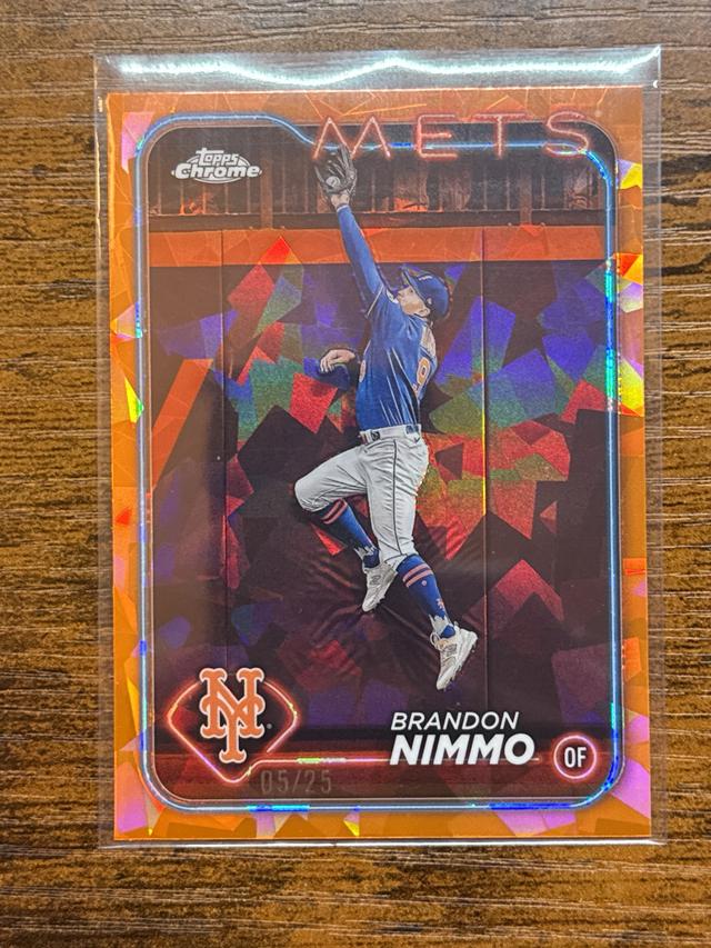 2024 Topps Chrome Sapphire Brandon Nimmo Orange /25 #59 Mets