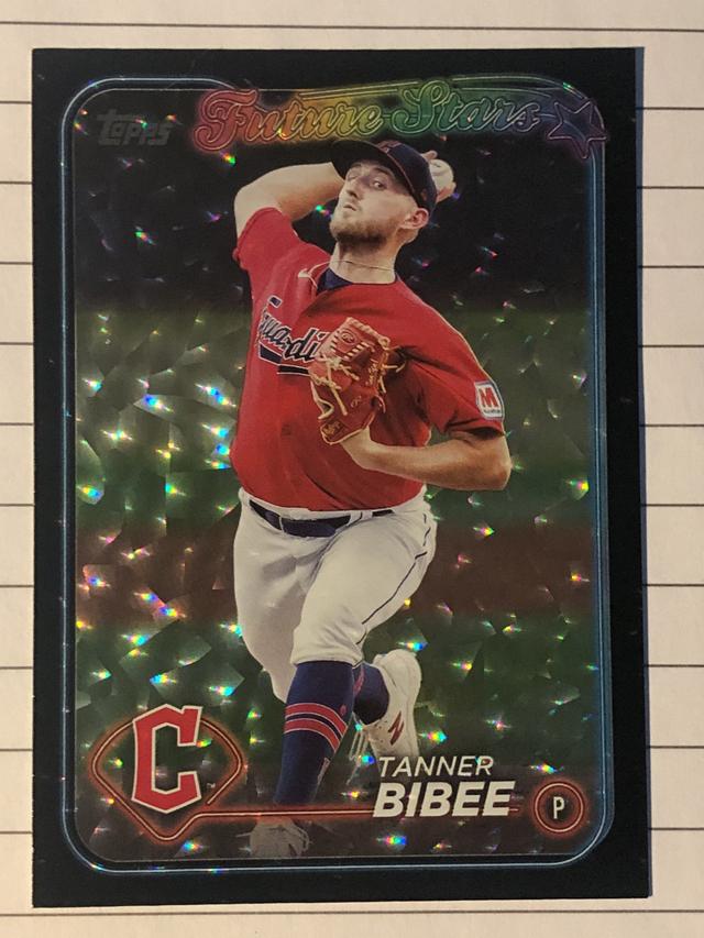 2024 Topps Series 2 Tanner Bibee BASE SET Black Crackle Foil #437