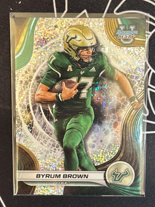 2024 Bowmans Best University Football Byrum Brown ﻿Speckle Refractor #72 USF