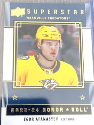 2023-24 Upper Deck Series 2 Hockey Egor Afanasyev Honor Roll Checklist #HR66