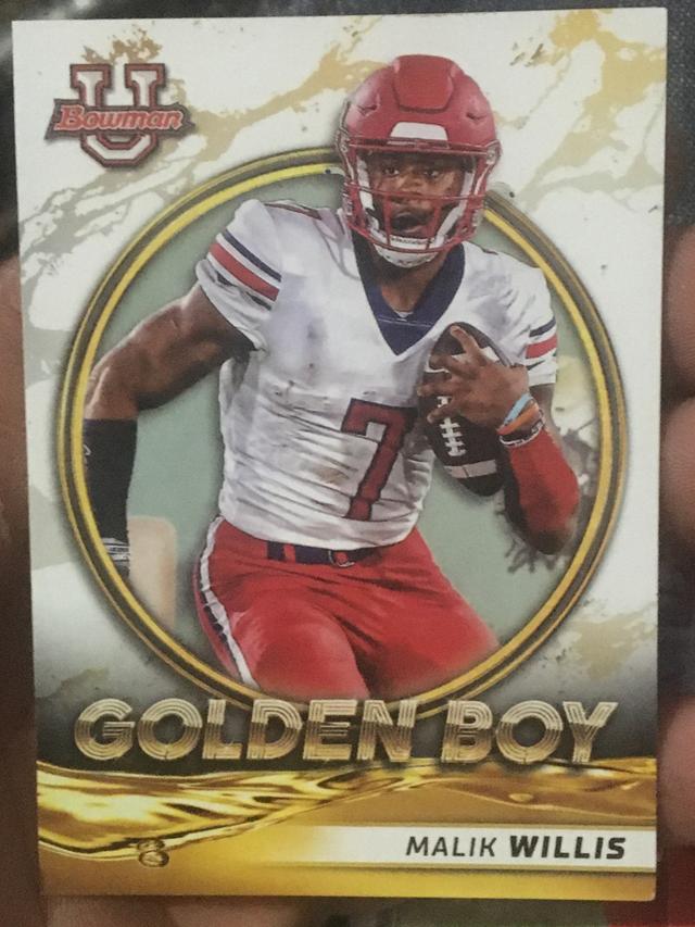 2021-22 Bowman University Malik Willis Golden Boy Set #GB-14