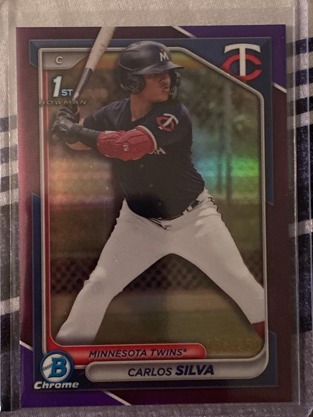 2024 Bowman Carlos Silva CHROME PROSPECTS I Purple Refractors /250 #BCP-120