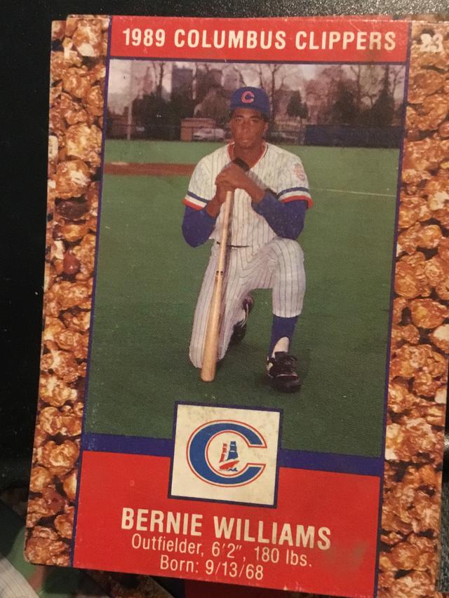 1989 Columbus Clippers Cracker Jack Bernie Williams ﻿Set #23