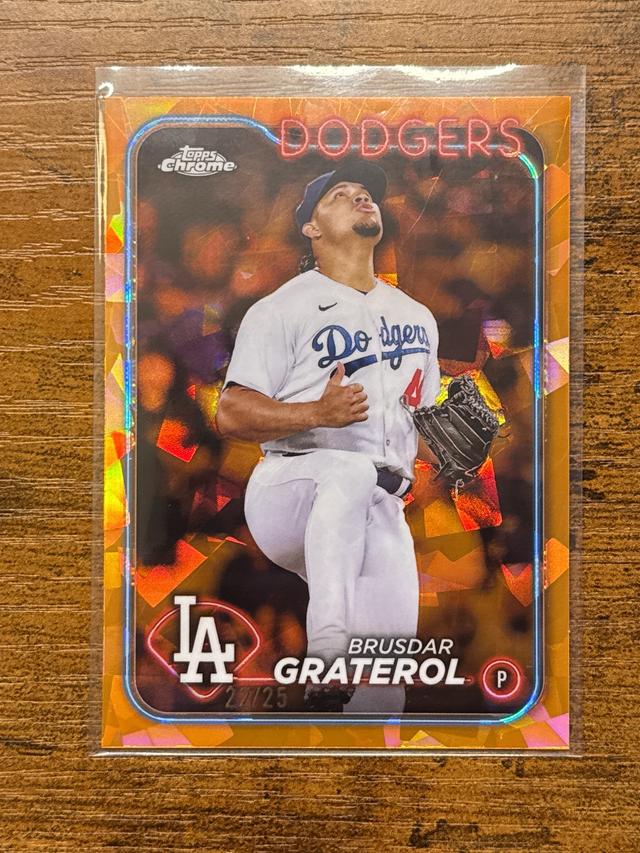 2024 Topps Chrome Sapphire Brusdar Graterol Orange /25 #225 Dodgers