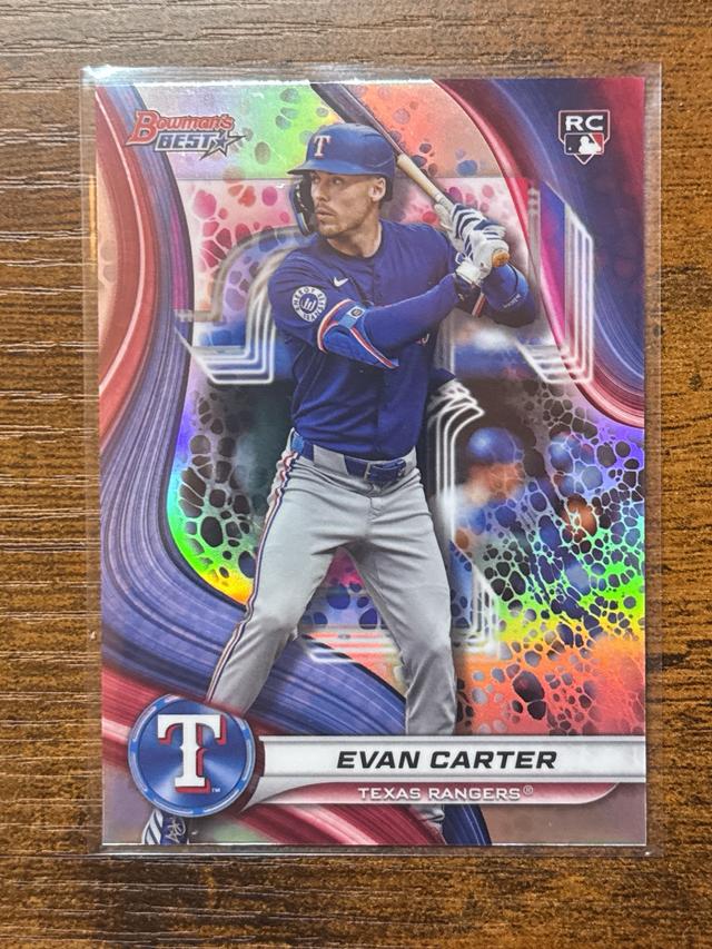 2024 Bowmans Best Evan Carter Refractor #66 RC Rangers