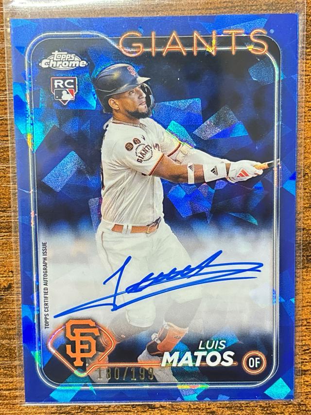 2024 Topps Chrome Sapphire Luis Matos Auto Blue /199 #CSA-LM Giants Rookie RC