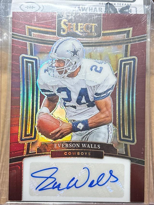 2023 Panini Select Everson Walls Signatures Maroon Prizms #SIG-EWA