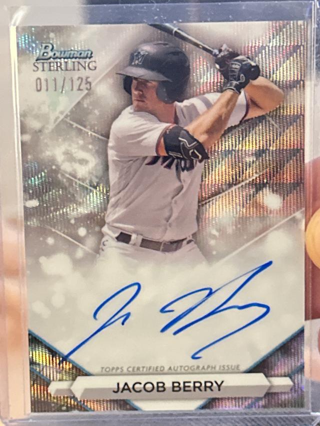 2023 Bowman Sterling Jacob Berry PROSPECT AUTOGRAPHS Wave Refractors /125 #PA-JB