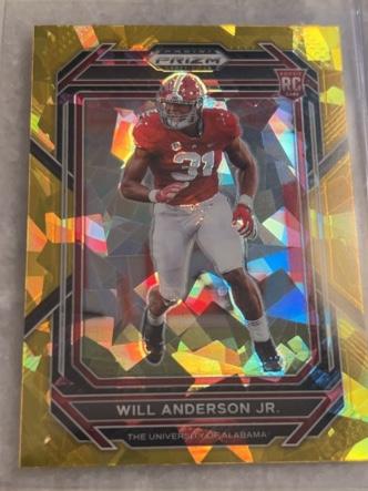 2023 Panini Prizm Draft Picks Football Will Anderson Jr. Gold Ice Prizms #162