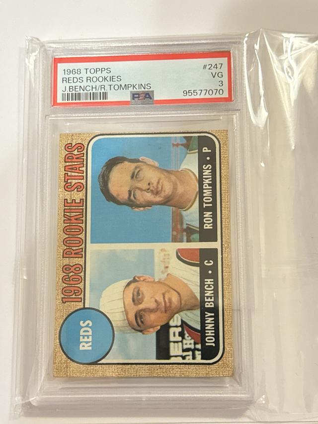 1968 Topps Johnny Bench / Ron Tompkins Reds Rookie Stars PSA 3 #247