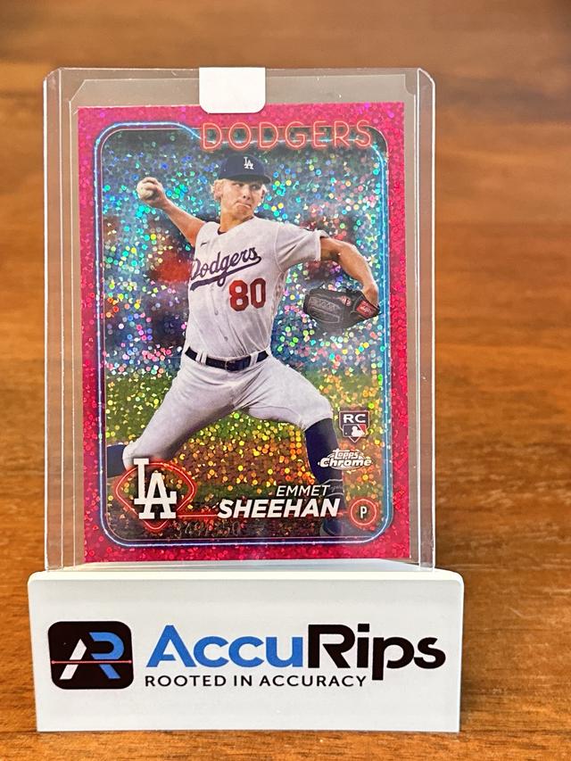 2024 Topps Chrome Emmet Sheehan ﻿Base Set Magenta Speckle Refractors /350 #221