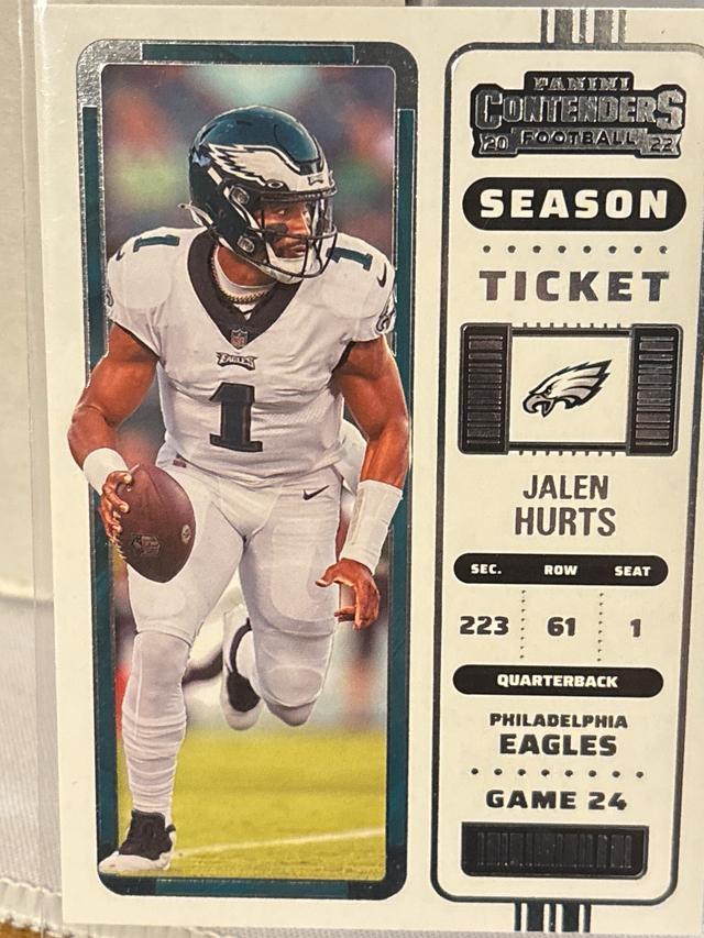 2022 Panini Contenders Football Jalen Hurts Base Season Ticket Set #76