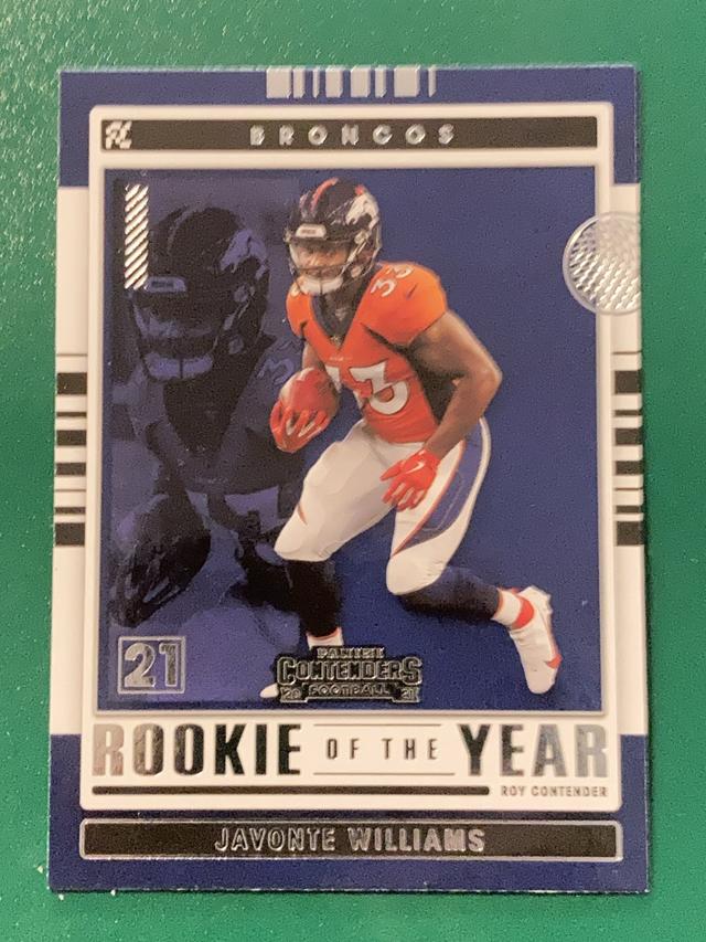 2021 Panini Contenders Football Javonte Williams #ROY-JWI