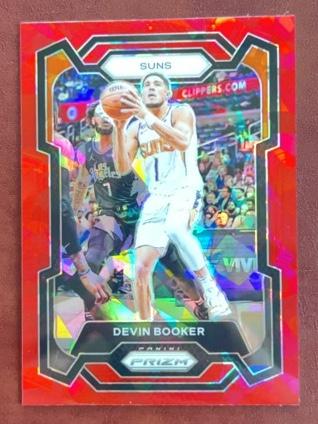 2023-24 Panini Prizm Devin Booker ﻿Base Set Red Ice Prizms #58