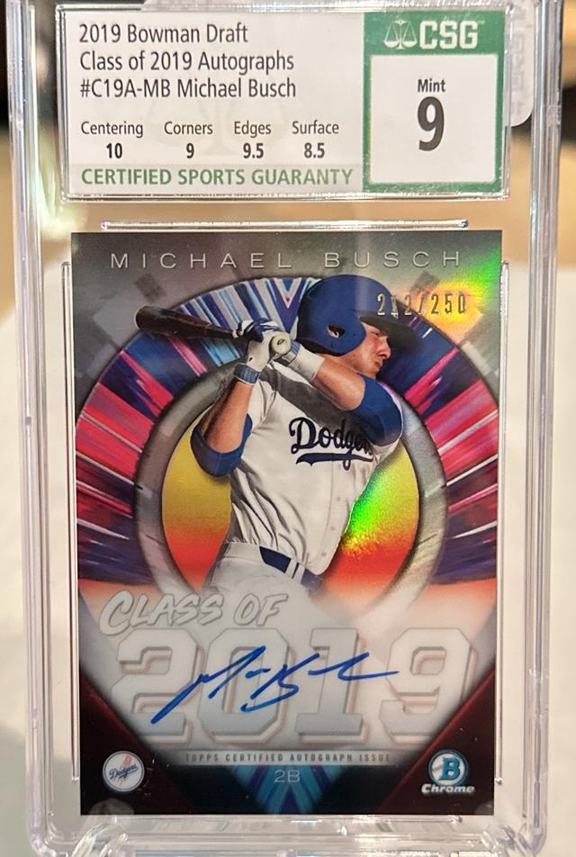 2019 Bowman Draft Michael Busch CSG 9 Class of 2019 Autographs Set #C19A-MB