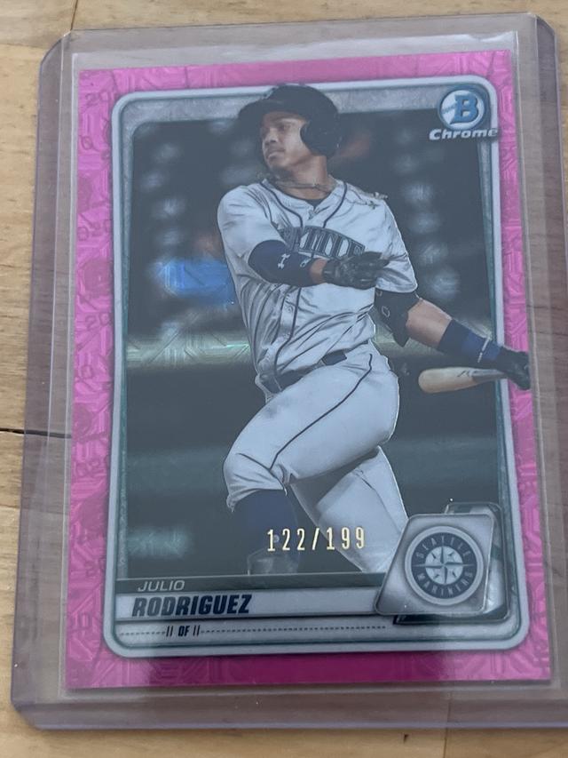 2020 Bowman Chrome Julio Rodriguez Pink Refractors /199 #BCP-175