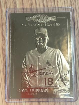 2006 Danbury Mint 22kt Gold Dave Duncan ﻿2006 World Series Champions #NNO