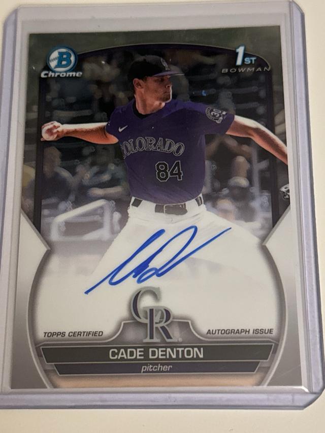 2023 Bowman Draft Cade Denton Chrome Prospect Autographs #CDA-CDE