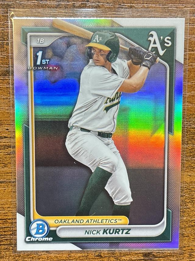 2024 Bowman Draft Nick Kurtz Chrome Refractor #BDC-56 Athletics 1st Bowman