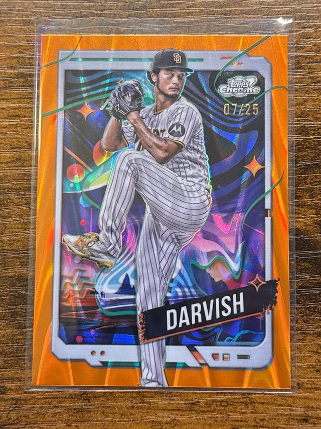 2024 Topps Cosmic Chrome Yu Darvish Orange Galactic Refractors /25 #170