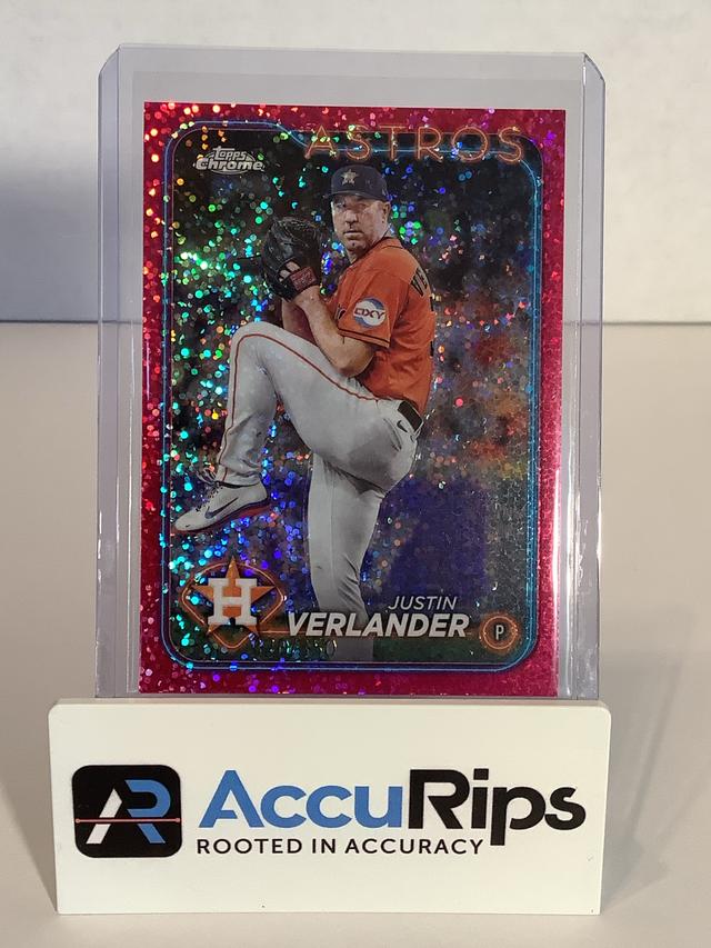 2024 Topps Chrome Justin Verlander Magenta Speckle Refractors /350 #291