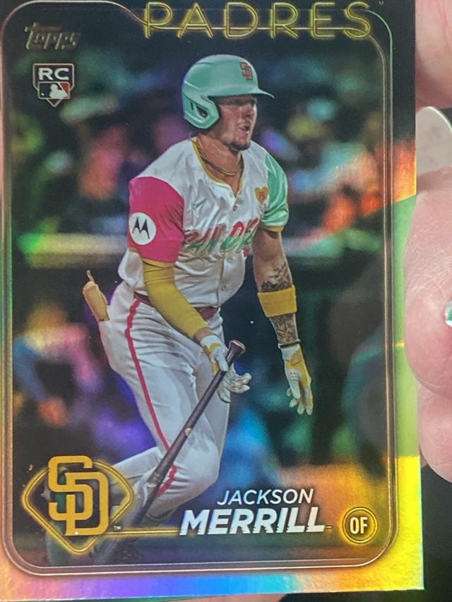 2024 Topps Update Series Jackson Merrill ﻿Base Set Rainbow Foil #US210