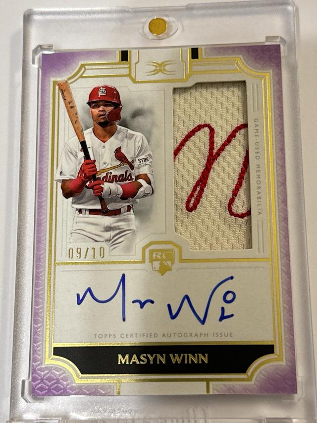 Masyn Winn 2024 Topps Definitive RPA Rookie Autographed Relic /10 Cardinals RC