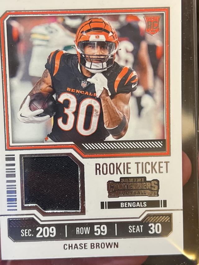 2023 Panini Contenders Chase Brown Rookie Ticket Swatches #TS5