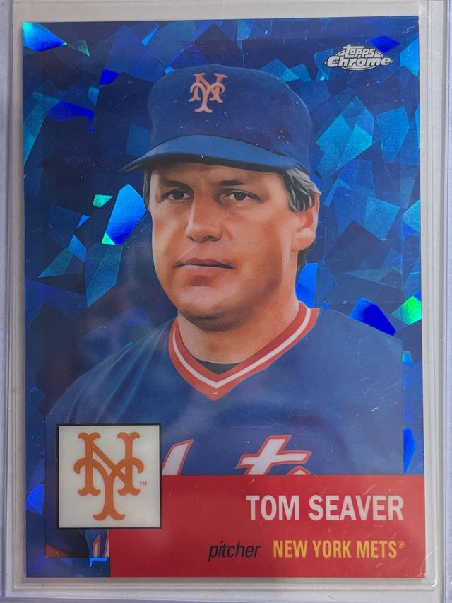 2022 Topps Chrome Platinum Tom Seaver ﻿Base Set /199 blue atomic refractor  #139