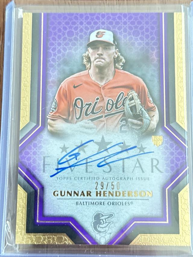 2023 Five Star Gunnar Henderson FIVE STAR BASE AUTOGRAPHS #FSA-GHE