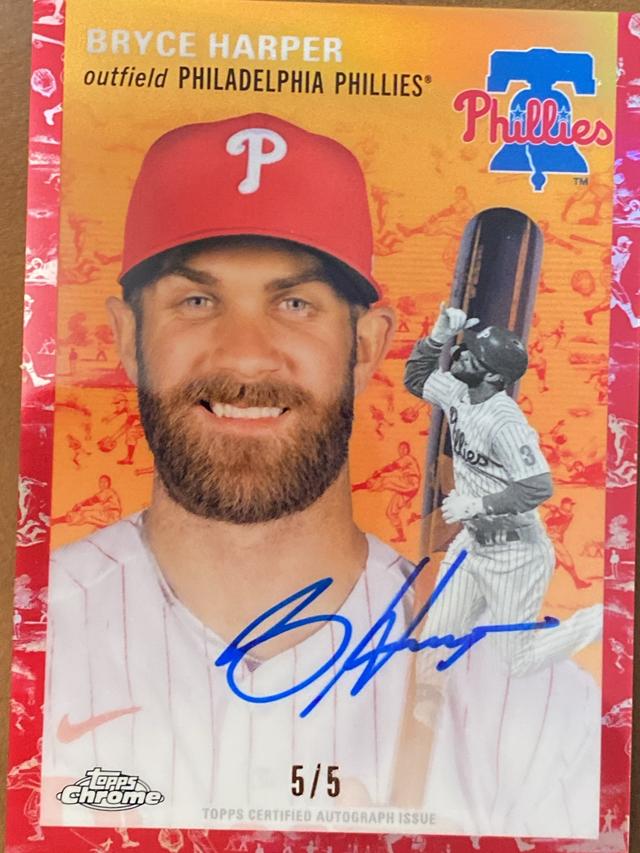 2023 Topps Chrome Platinum '54 Bryce Harper Platinum Toile Cream/Red Refractors