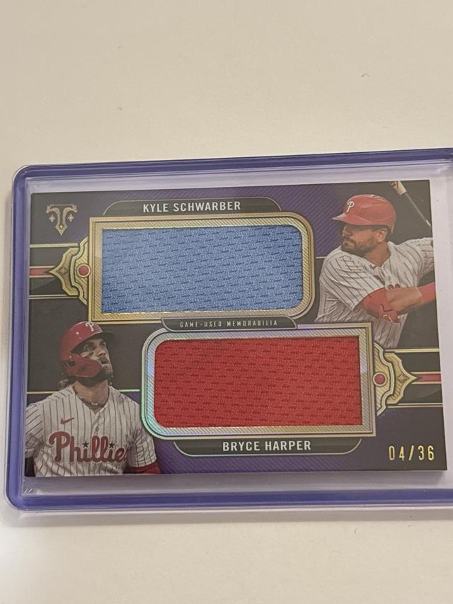 Kyle Schwarber / Bryce Harper 2024 Topps Triple Threads Dual Jumbo Relics /36