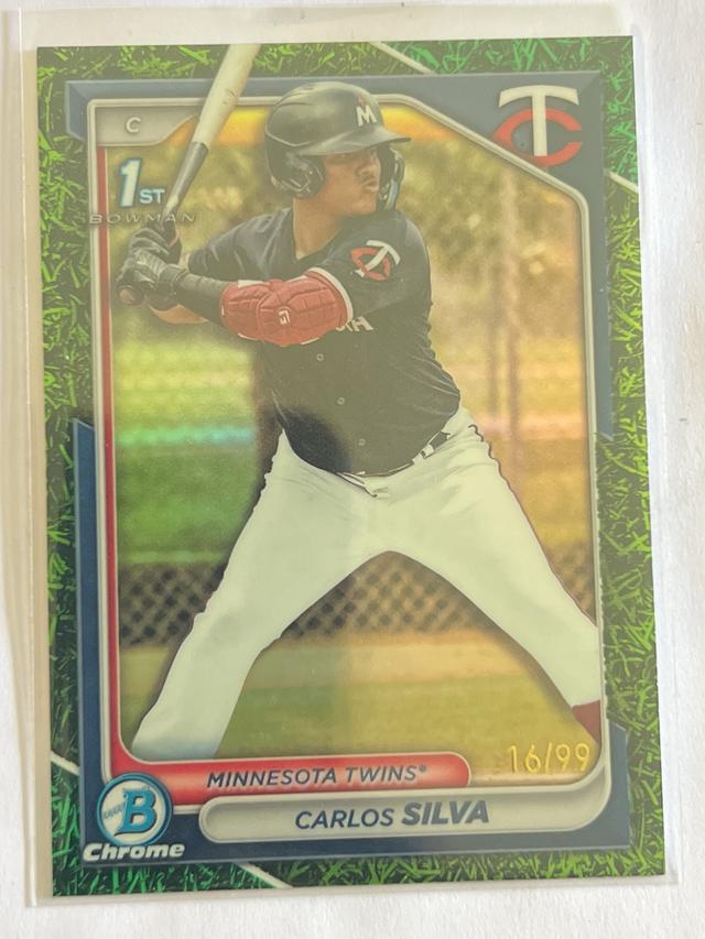 2024 Bowman Carlos Silva CHROME PROSPECTS I Grass Green Refractors /99 #BCP-120