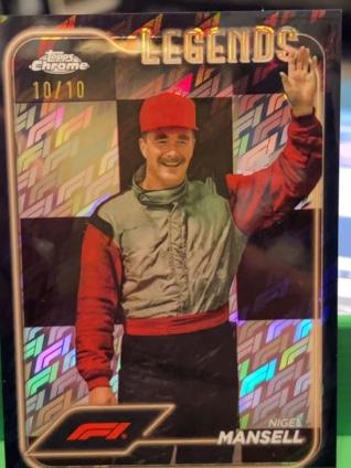 2024 Topps Chrome Formula 1 Nigel Mansell Black Refractor Parallel /10 #194