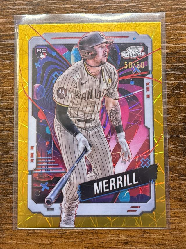 2024 Topps Cosmic Chrome Jackson Merrill ﻿Gold Interstellar 50/50 #194