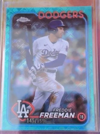 2024 Topps Chrome LogoFractor Freddie Freeman ﻿Base Set Aqua /199 #4