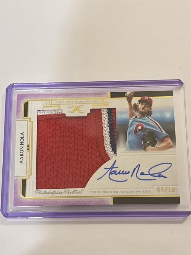 2024 Topps Definitive Aaron Nola Auto Relic Game Used /10 #ARC-AN