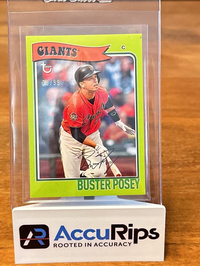 2023 Topps Brooklyn Collection Buster Posey BASE CARDS Chartreuse /99 #28