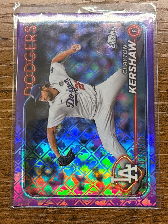 2024 Topps Chrome LogoFractor Clayton Kershaw  Purple /250 #110