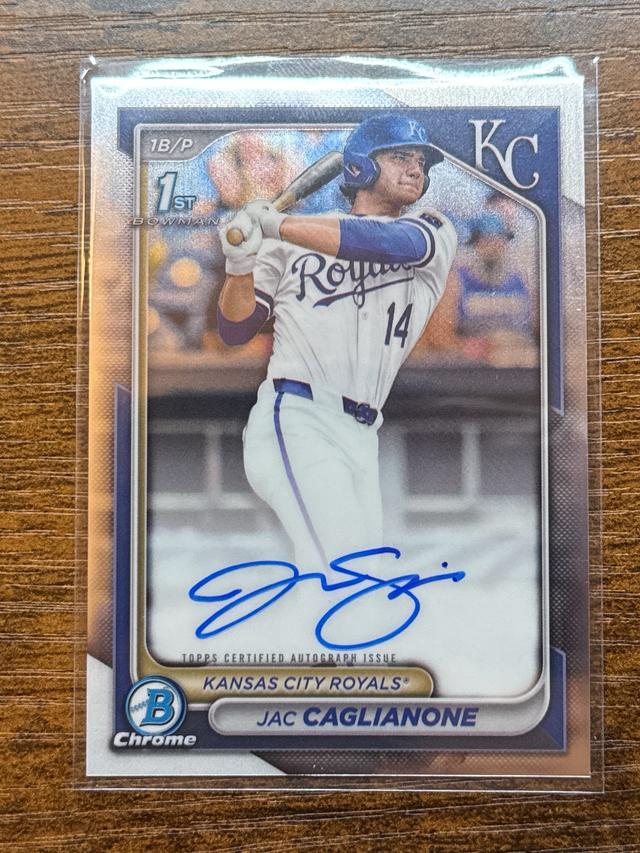 2024 Bowman Draft 1st Jac Caglianone Chrome Prospect AUTO Royals #CPA-JC