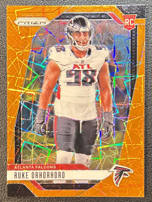 2024 Panini Prizm Football Ruke Orhorhoro Rookies Orange Ice Prizms #386