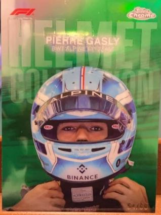 2024 Topps Chrome Formula 1 Pierre Gasly Helmet Collection Green Refractor /99