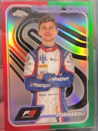 2024 Topps Chrome Formula 1 Leonardo Fornaroli Red/Green Refractor Parallel