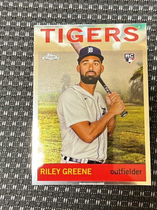 2023 Topps Chrome Lids Mitchell & Ness Riley Greene ﻿Base Chrome Lids #64-1